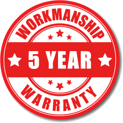 5 Year Workmanship Warranty badge
