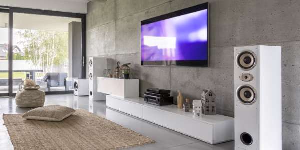 Audio visual set up in modern home