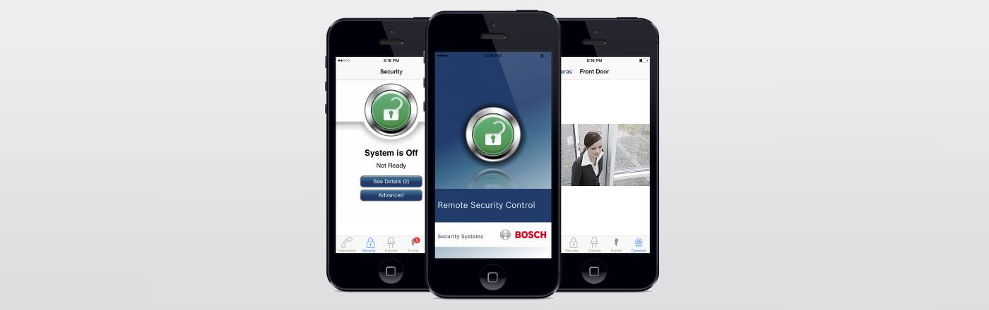 Home security system viewed on mobile phone app